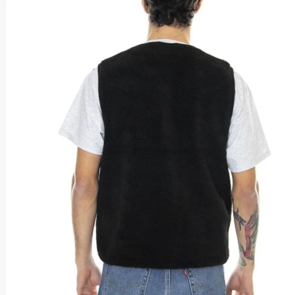 The Hundreds Toddy Men’s Sherpa Black Vest Size Small